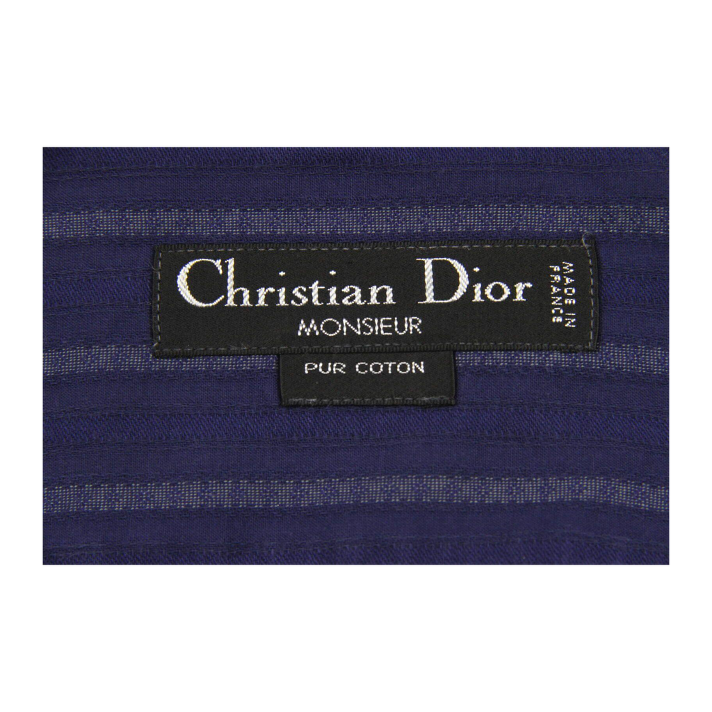 811 Christian Dior Monsieur Vintage 90s Made in France Striped Button Up Navy M