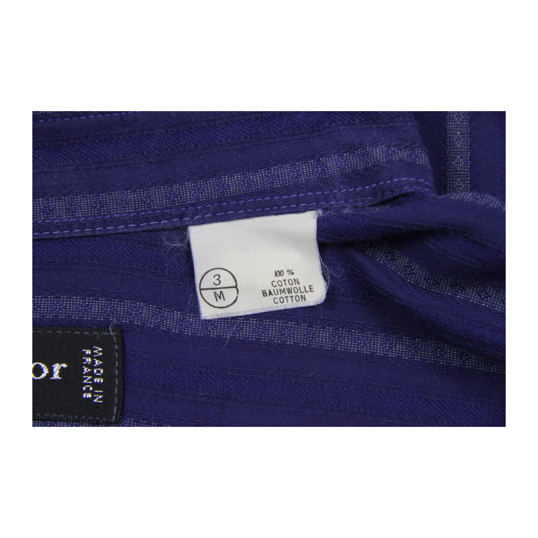 811 Christian Dior Monsieur Vintage 90s Made in France Striped Button Up Navy M