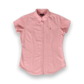 Ralph Lauren Women's Short Sleeve Cotton Button Down Shirt Pink XS