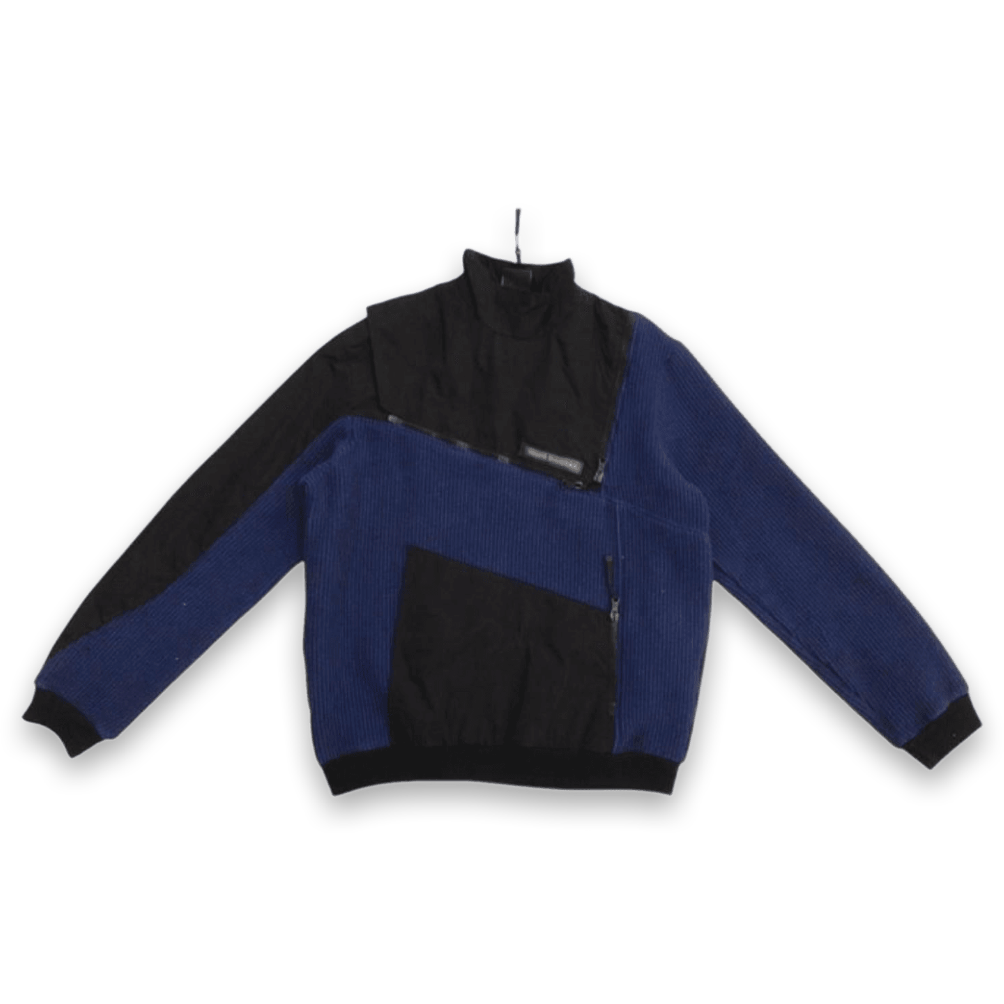 Nasir Mazhar A/W 2016 Men's Two Tone Multi Zip Sweater Blue Size L