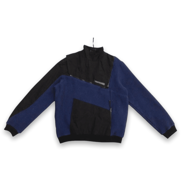 Nasir Mazhar A/W 2016 Men's Two Tone Multi Zip Sweater Blue Size L