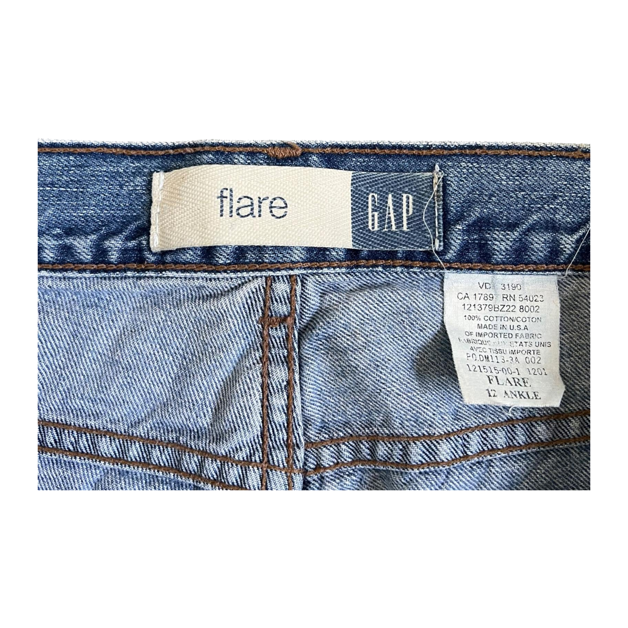 2952 Gap 90s Vintage Made in USA Flare Denim Jeans 12