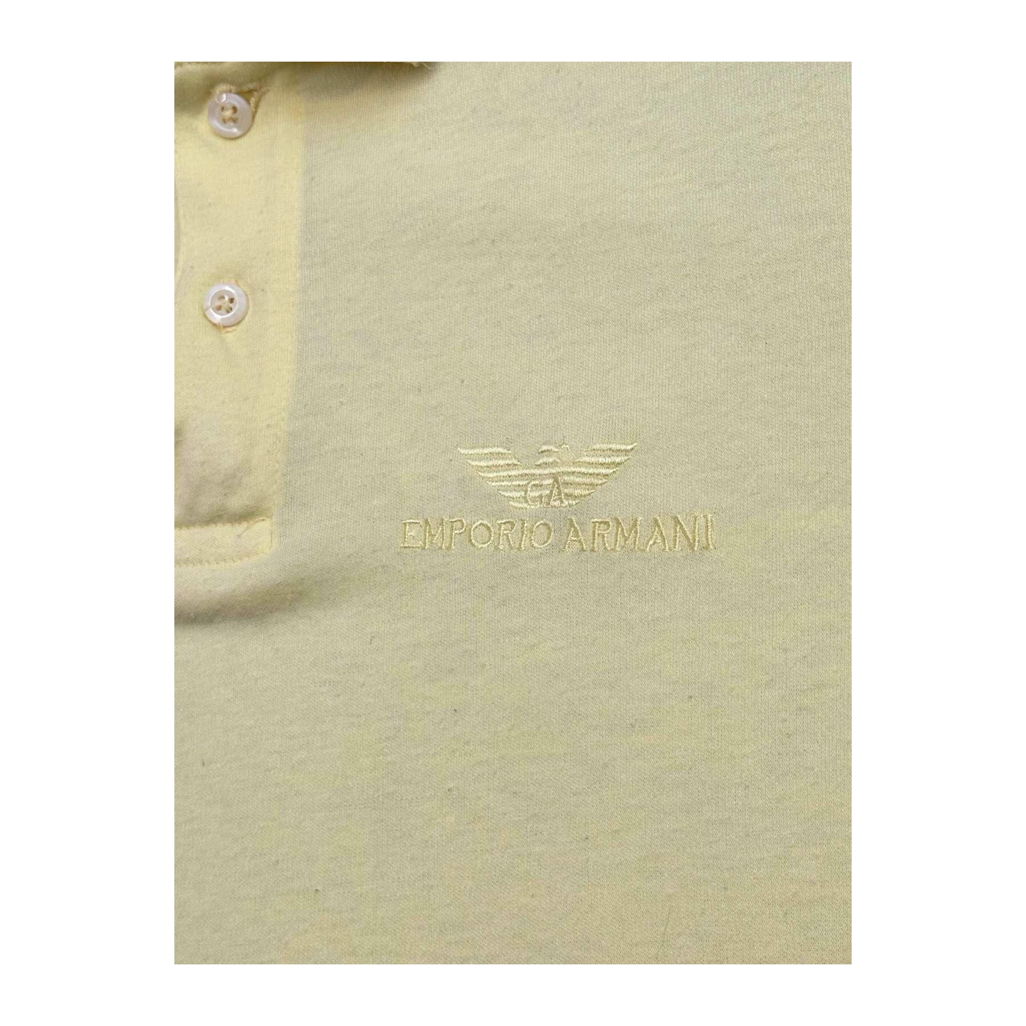 1522 Emporio Armani Gold Label 1980’s Vintage Men's Polo Yellow M