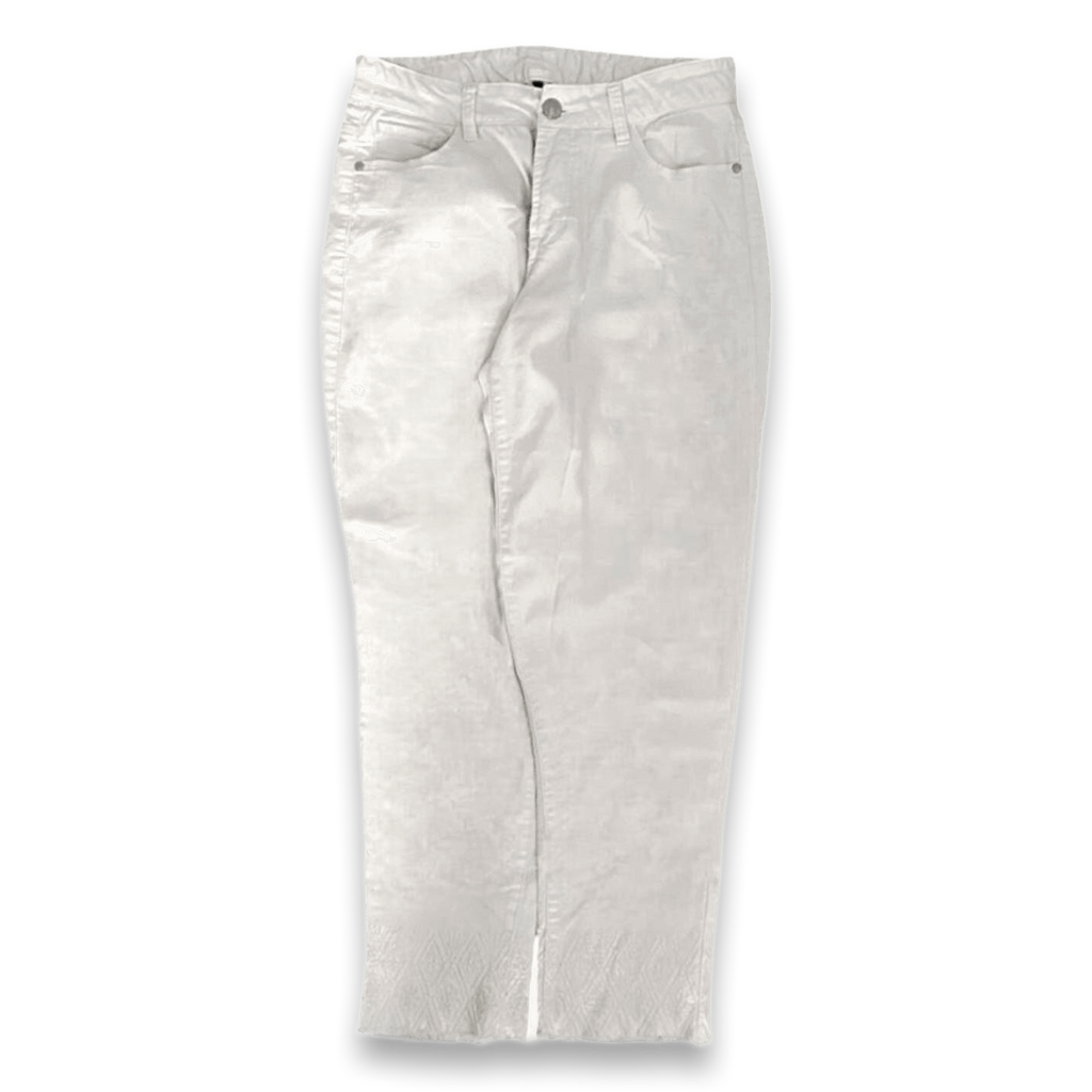 Massini Women's Cropped Capri Classic Denim Jeans White 6