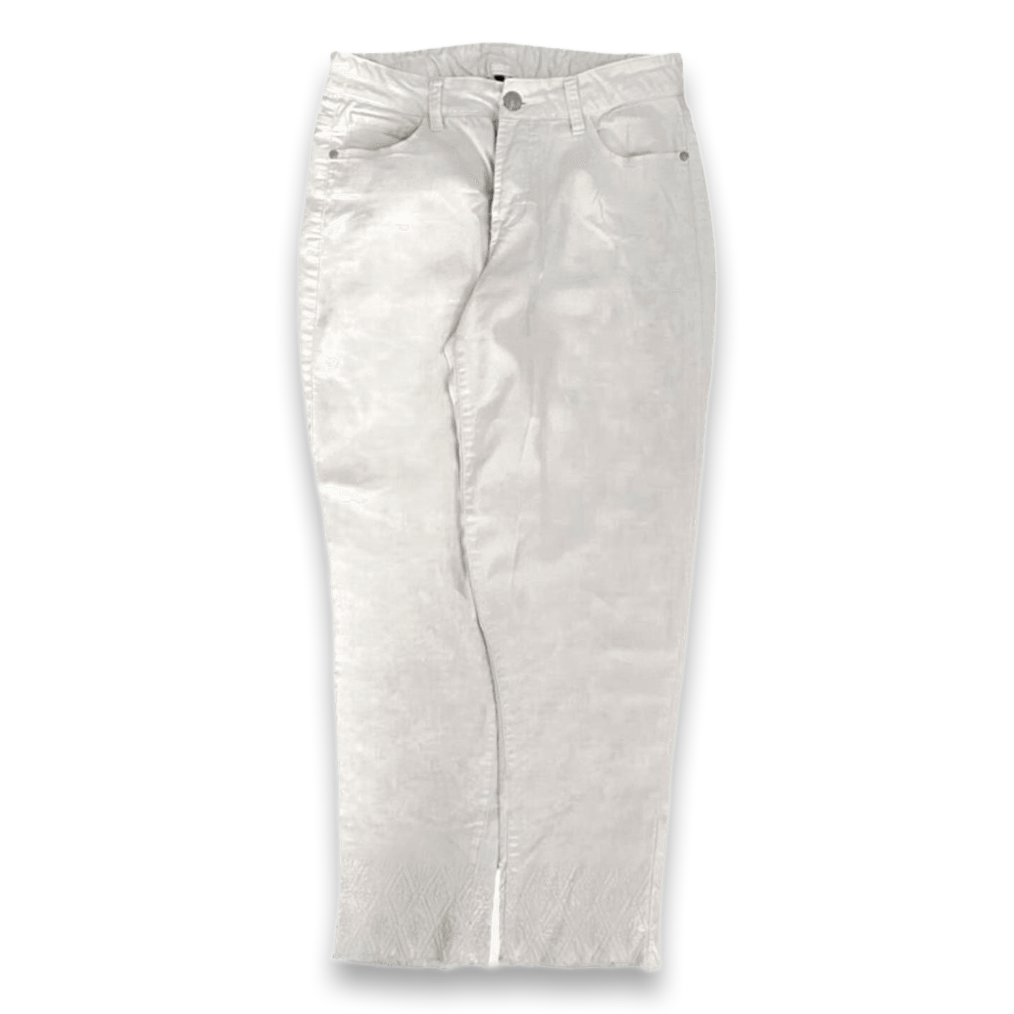 Massini Women's Cropped Capri Classic Denim Jeans White 6