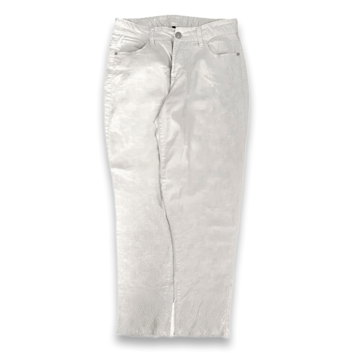 Massini Women's Cropped Capri Classic Denim Jeans White 6