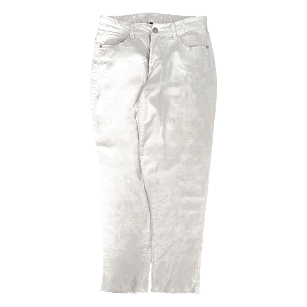 Massini Women's Cropped Capri Classic Denim Jeans White 6