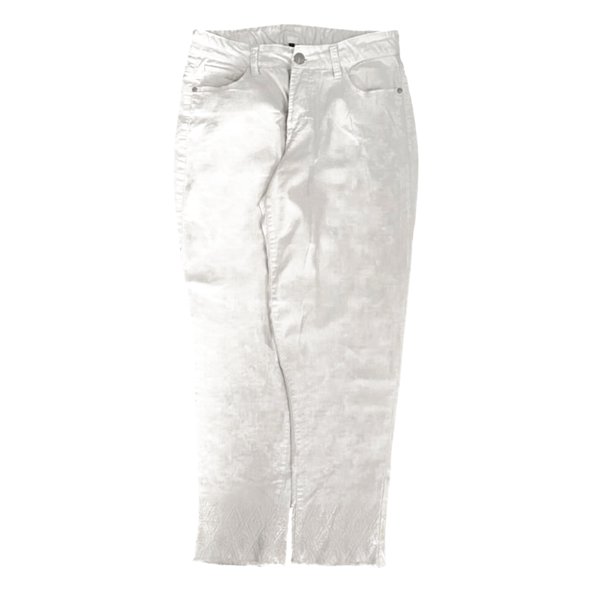 Massini Women's Cropped Capri Classic Denim Jeans White 6