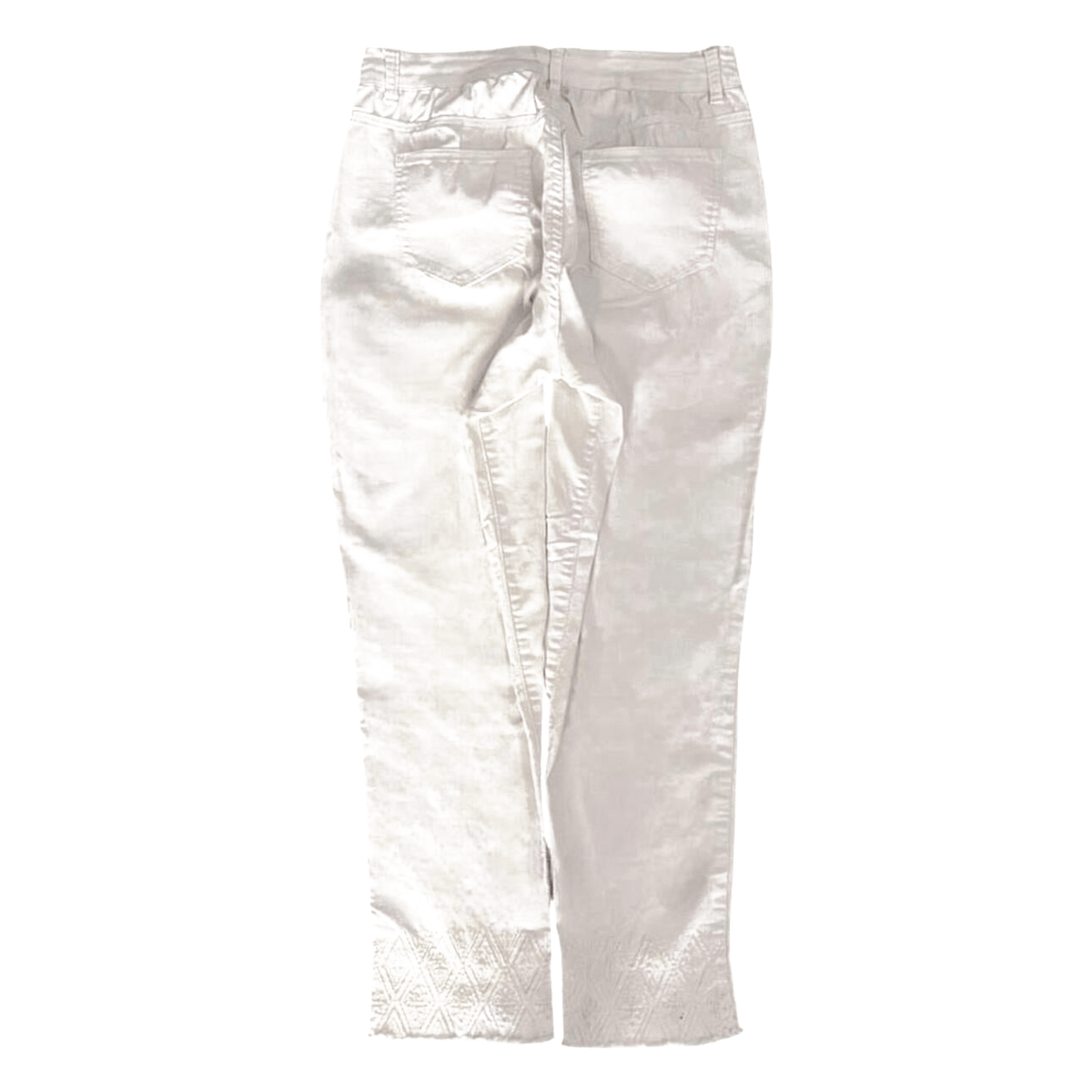 Massini Women's Cropped Capri Classic Denim Jeans White 6