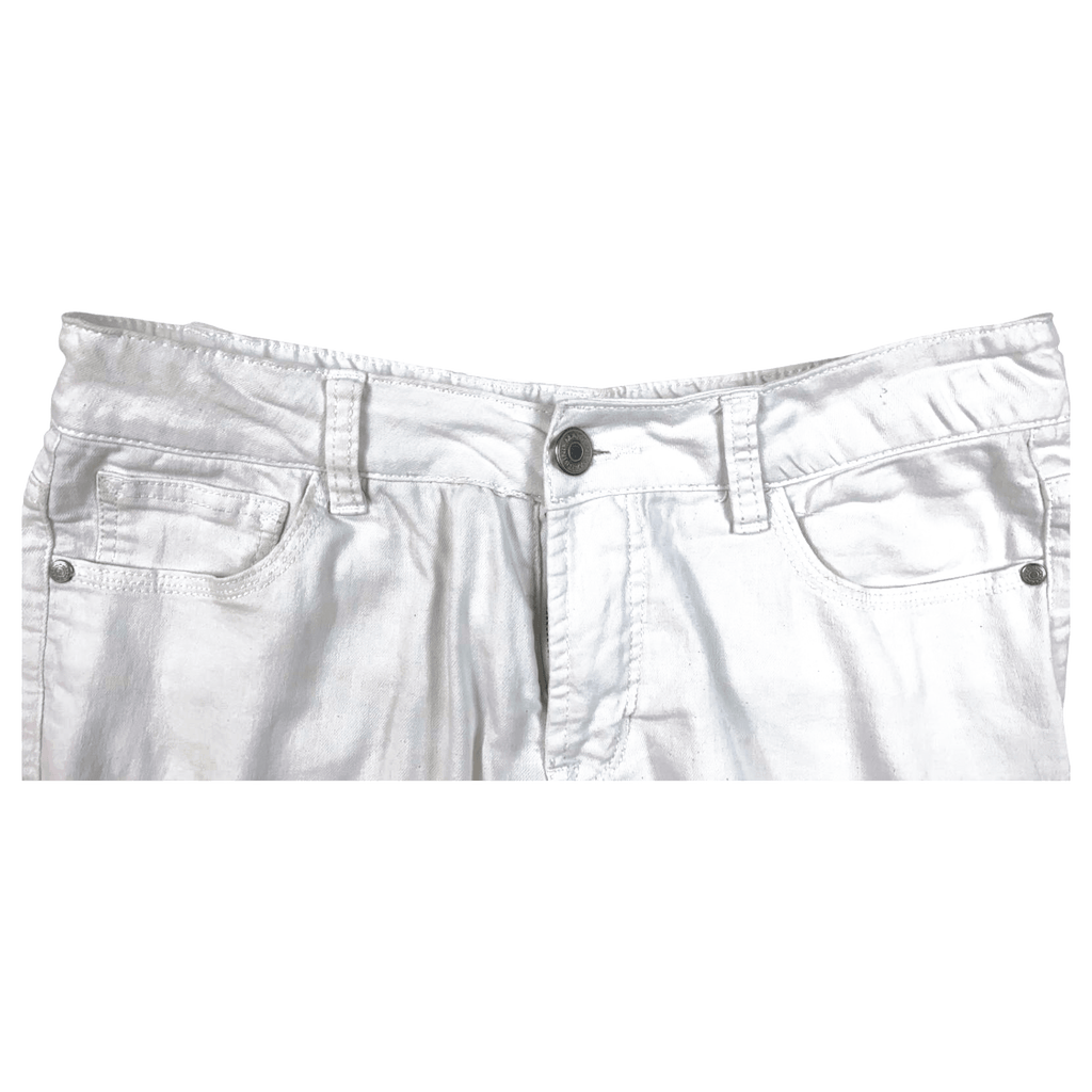 Massini Women's Cropped Capri Classic Denim Jeans White 6