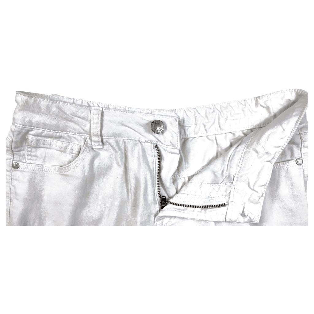 Massini Women's Cropped Capri Classic Denim Jeans White 6