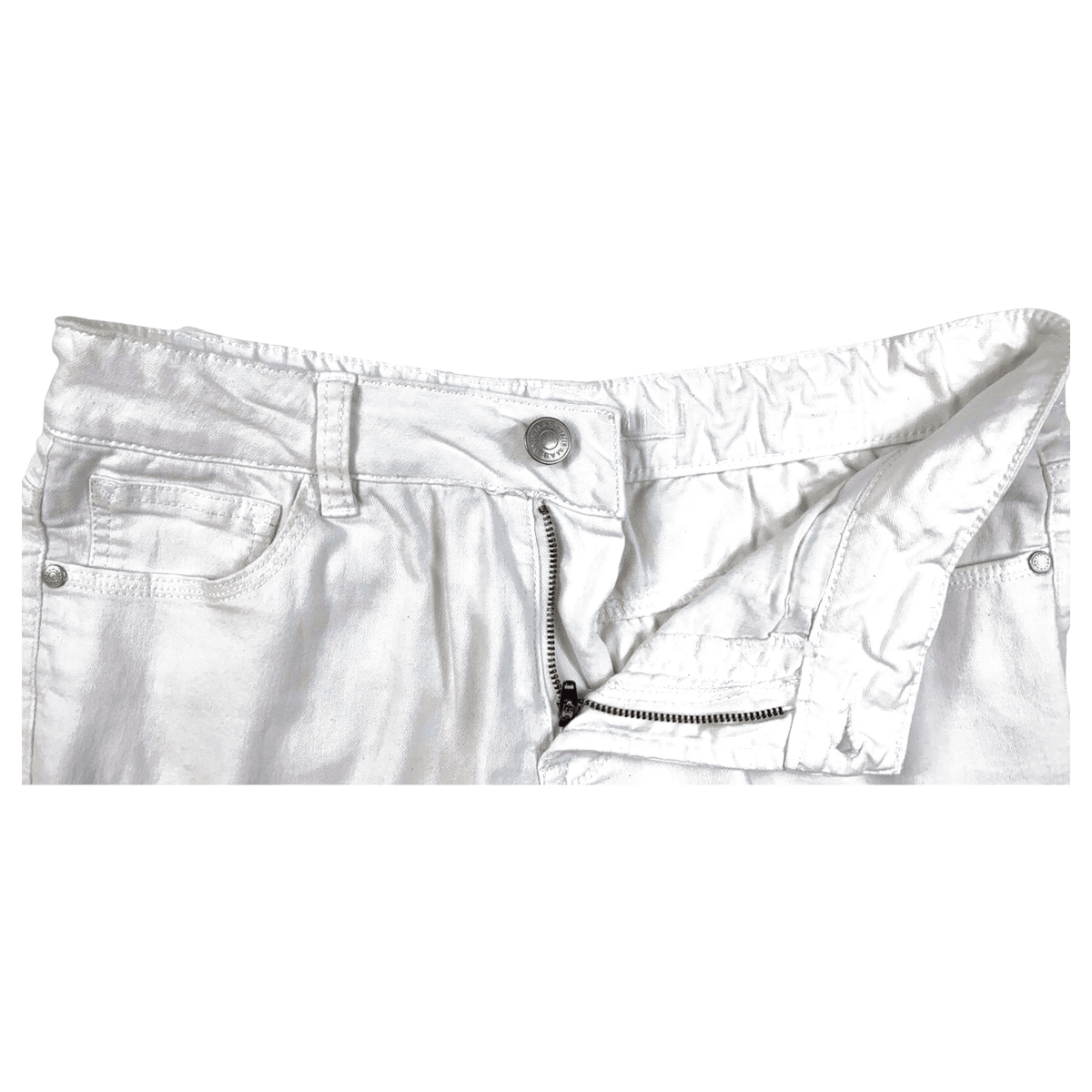 Massini Women's Cropped Capri Classic Denim Jeans White 6