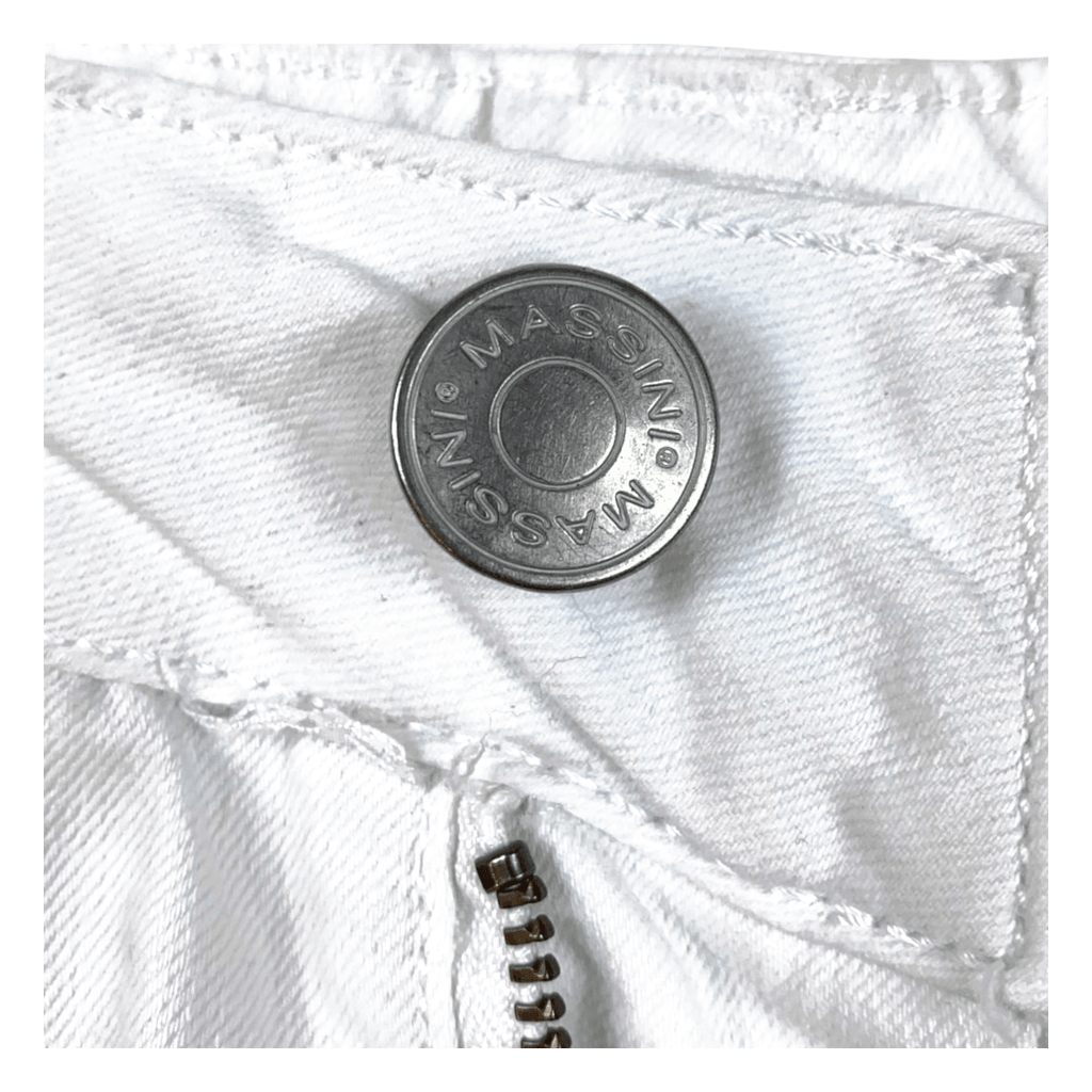Massini Women's Cropped Capri Classic Denim Jeans White 6