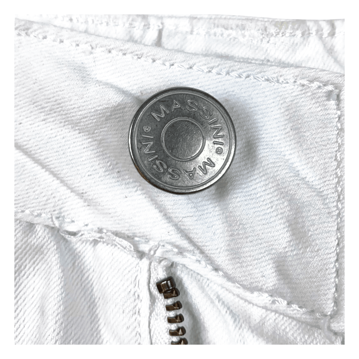 Massini Women's Cropped Capri Classic Denim Jeans White 6