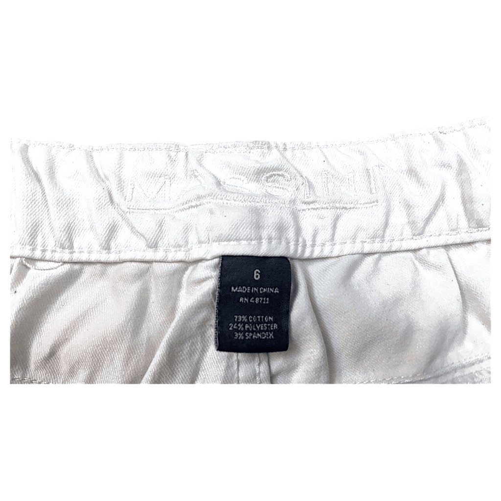 Massini Women's Cropped Capri Classic Denim Jeans White 6