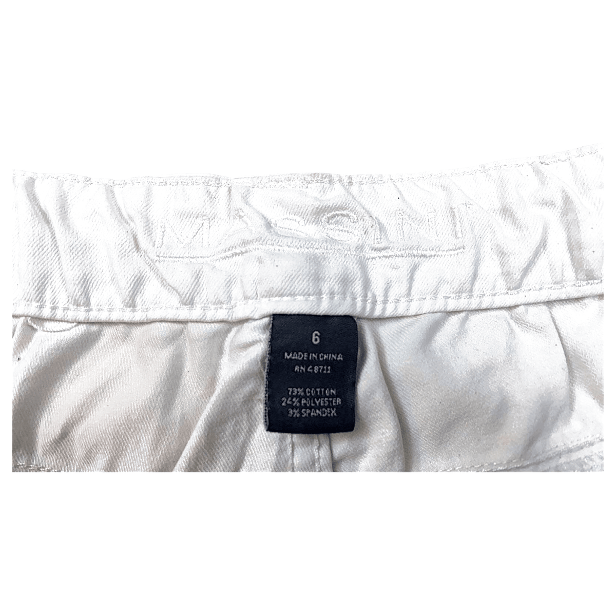 Massini Women's Cropped Capri Classic Denim Jeans White 6