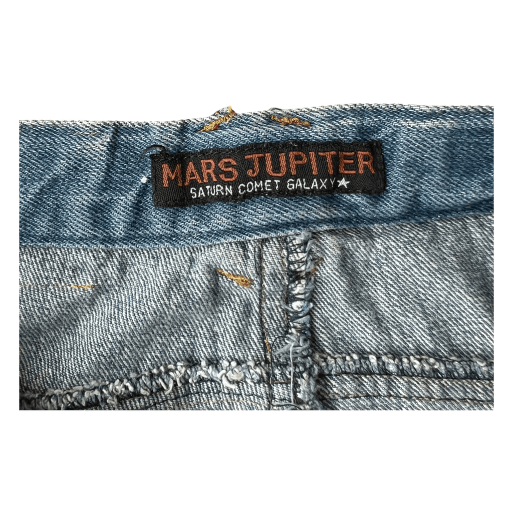 Mars Jupiter Japan Y2K Vintage Women's Skull Patch Denim Shorts 4