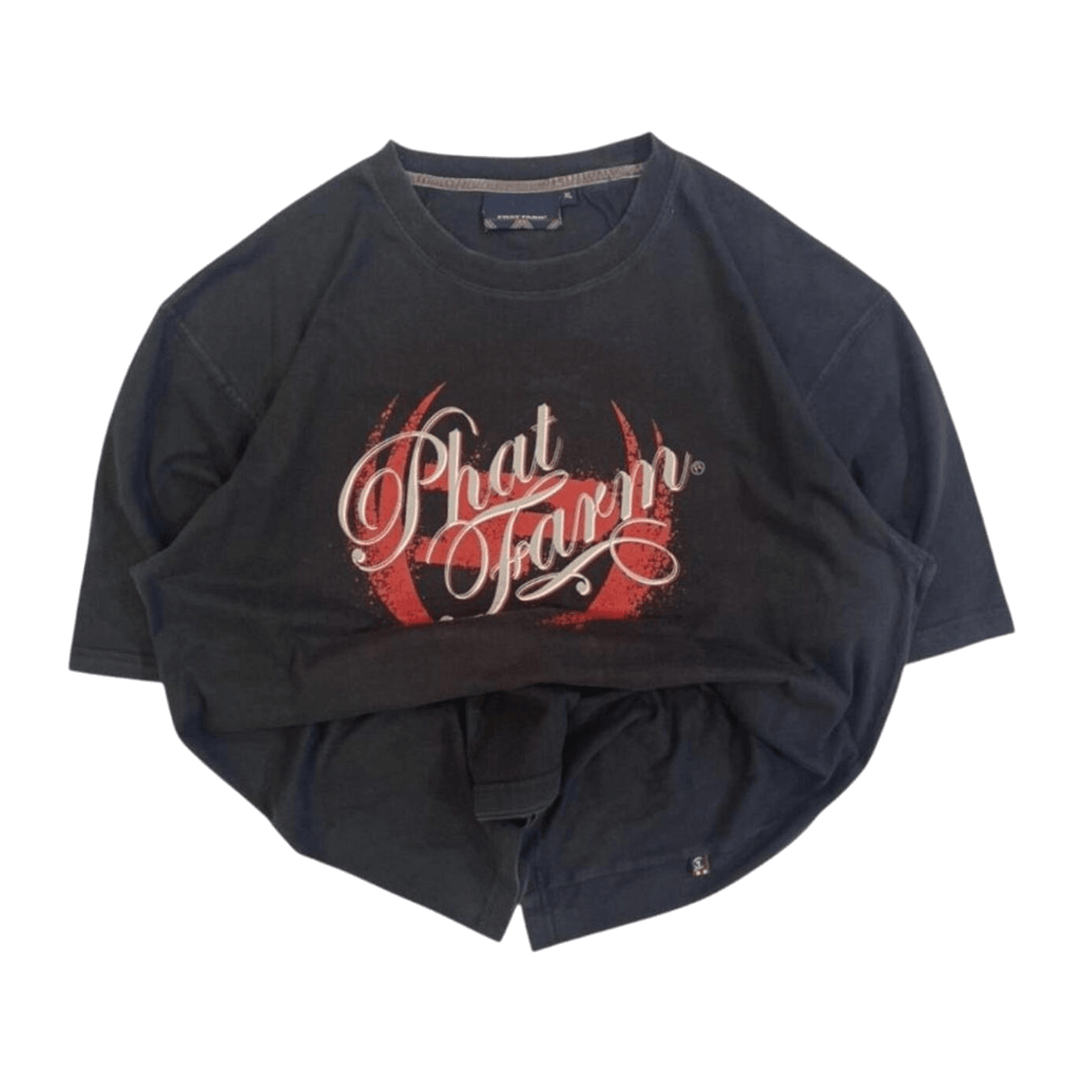 Phat Farm Men's Y2K Hip Hop T-Shirt Graphic Logo Black XL
