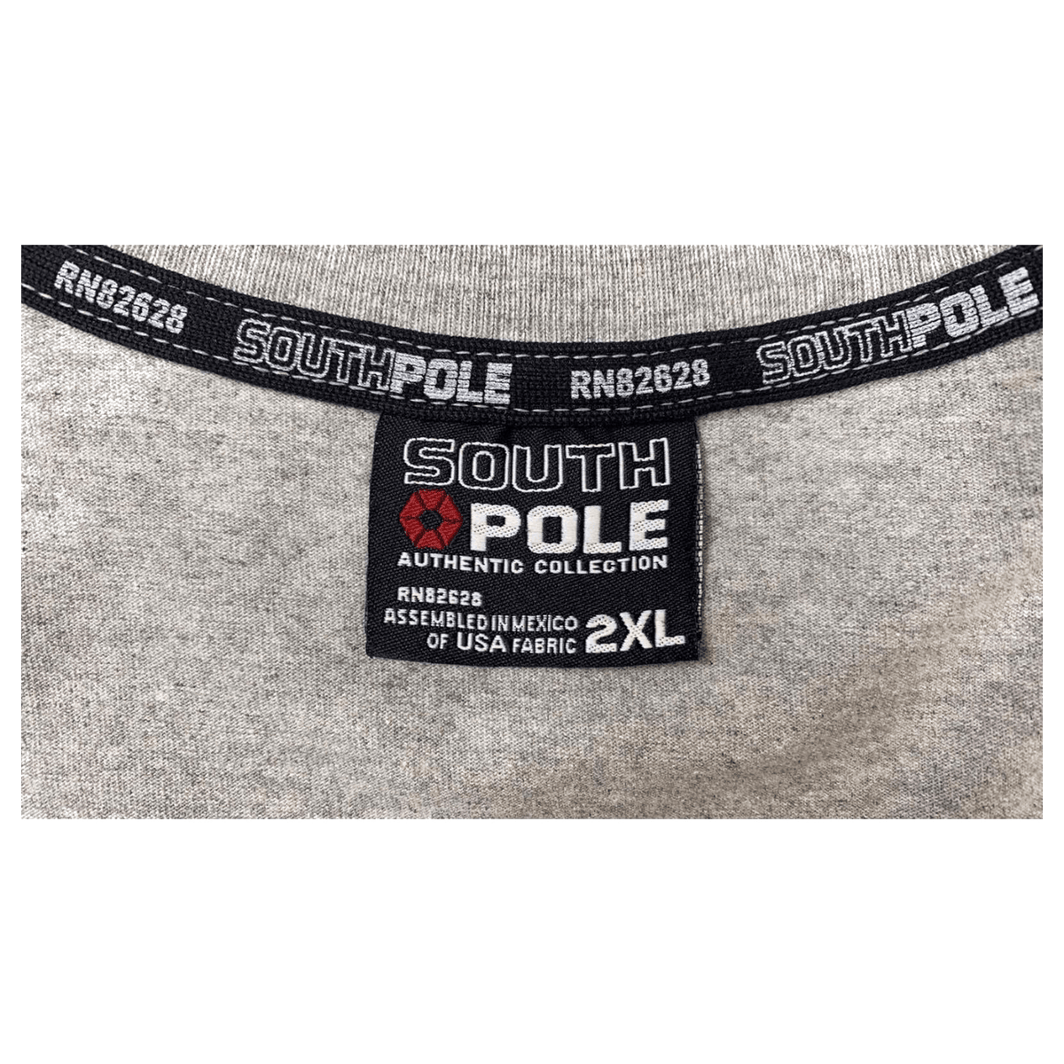 Southpole Men's Y2K Graphic Logo Short Sleeve T Shirt Grey XXL
