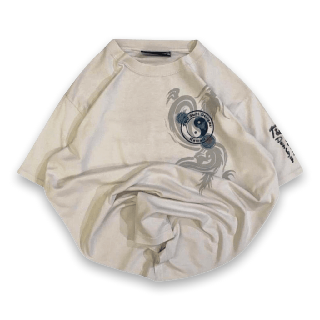 T&C Surf Men's Y2K Dragon Logo Short Sleeve T Shirt White L