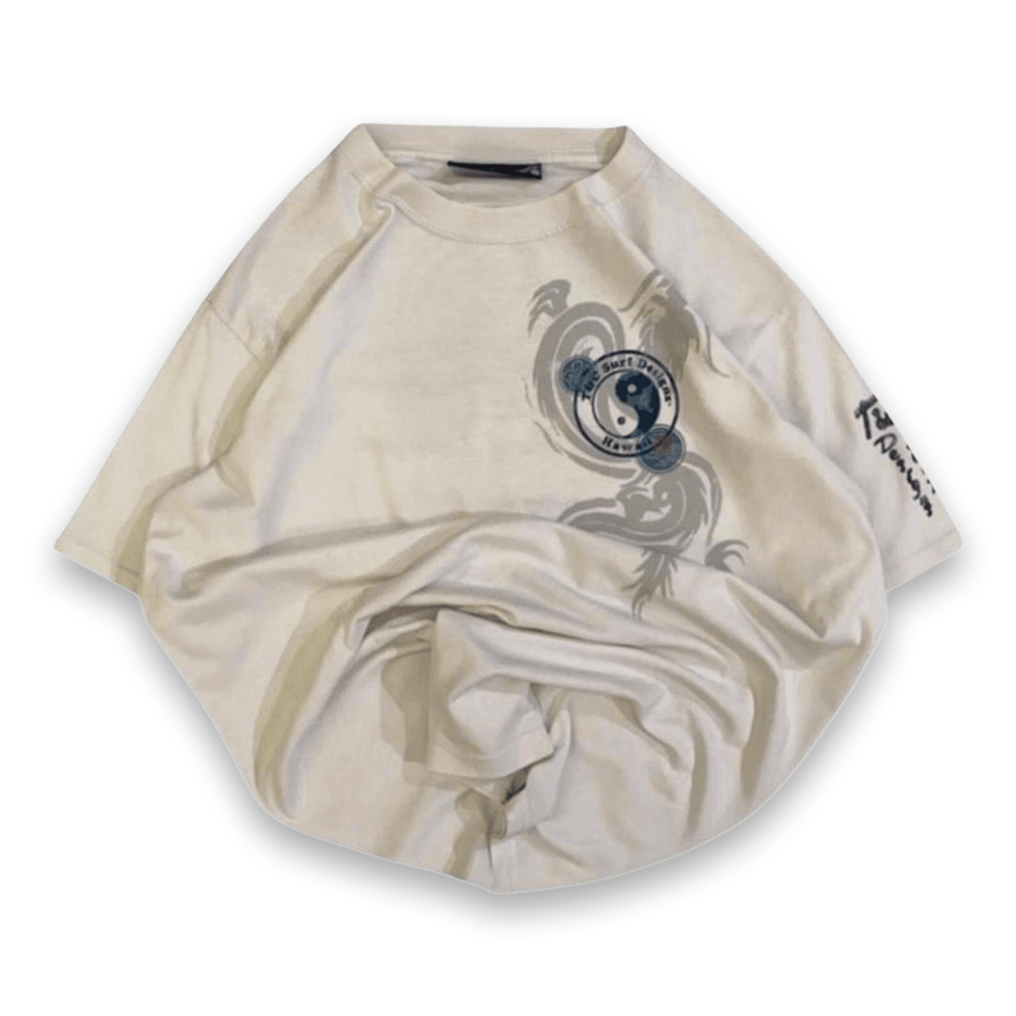 T&C Surf Men's Y2K Dragon Logo Short Sleeve T Shirt White L