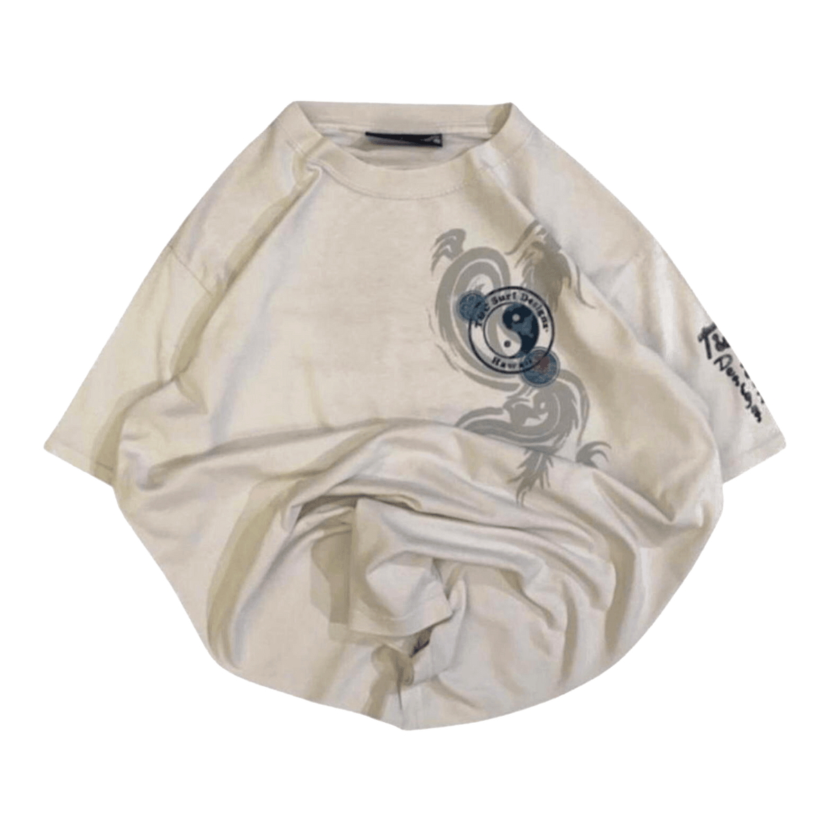 T&C Surf Men's Y2K Dragon Logo Short Sleeve T Shirt White L