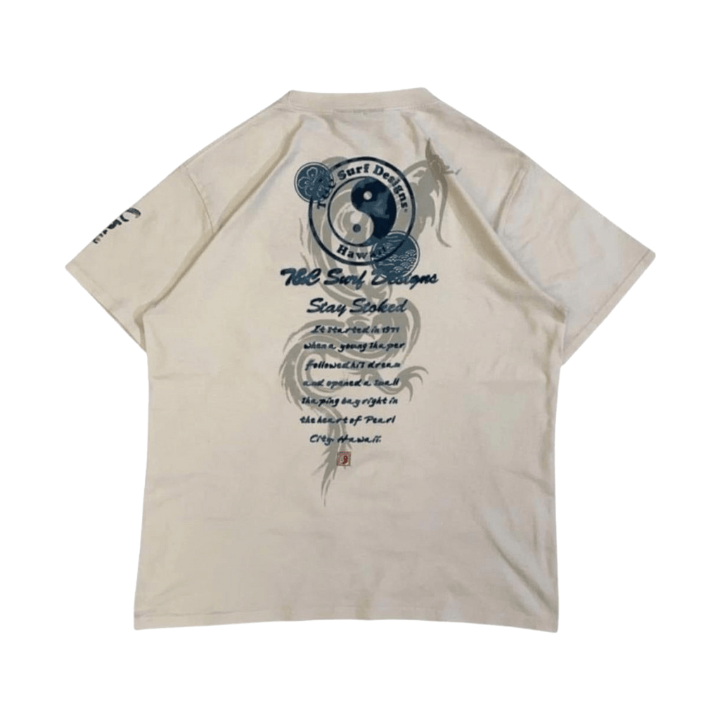 T&C Surf Men's Y2K Dragon Logo Short Sleeve T Shirt White L