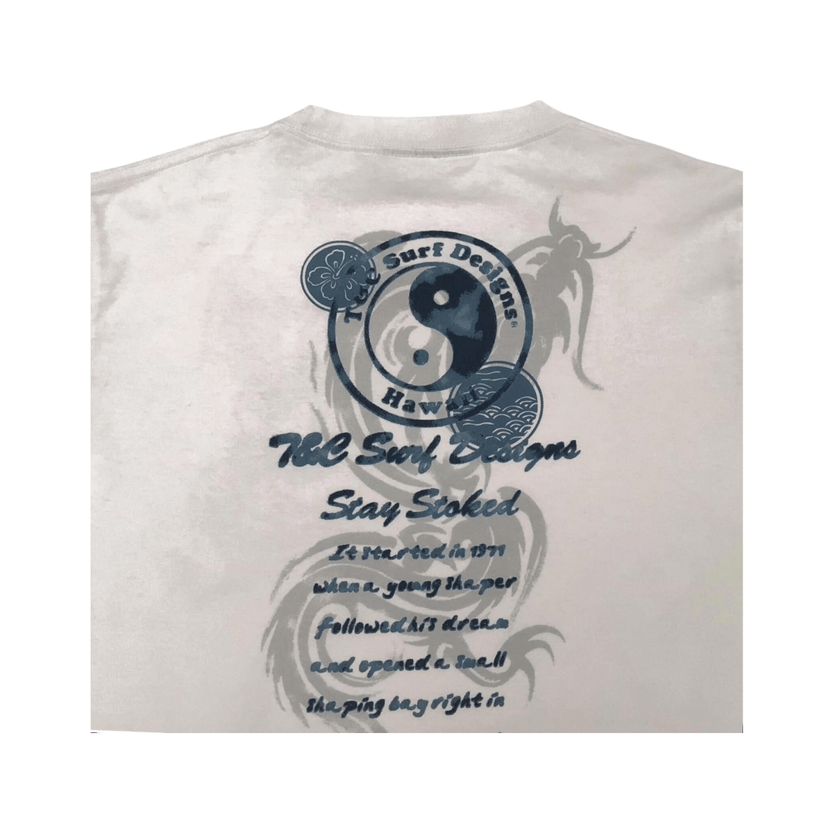 T&C Surf Men's Y2K Dragon Logo Short Sleeve T Shirt White L