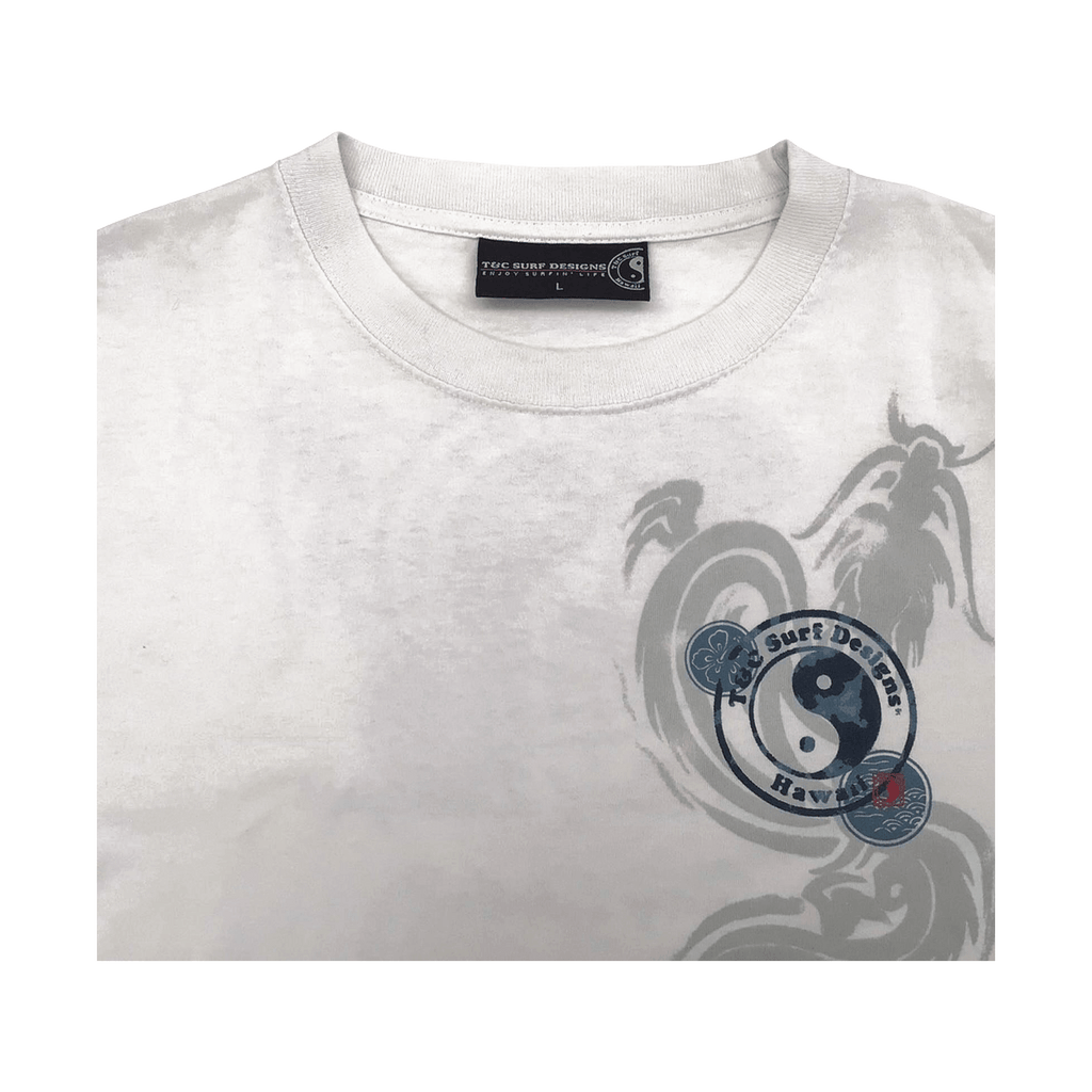 T&C Surf Men's Y2K Dragon Logo Short Sleeve T Shirt White L