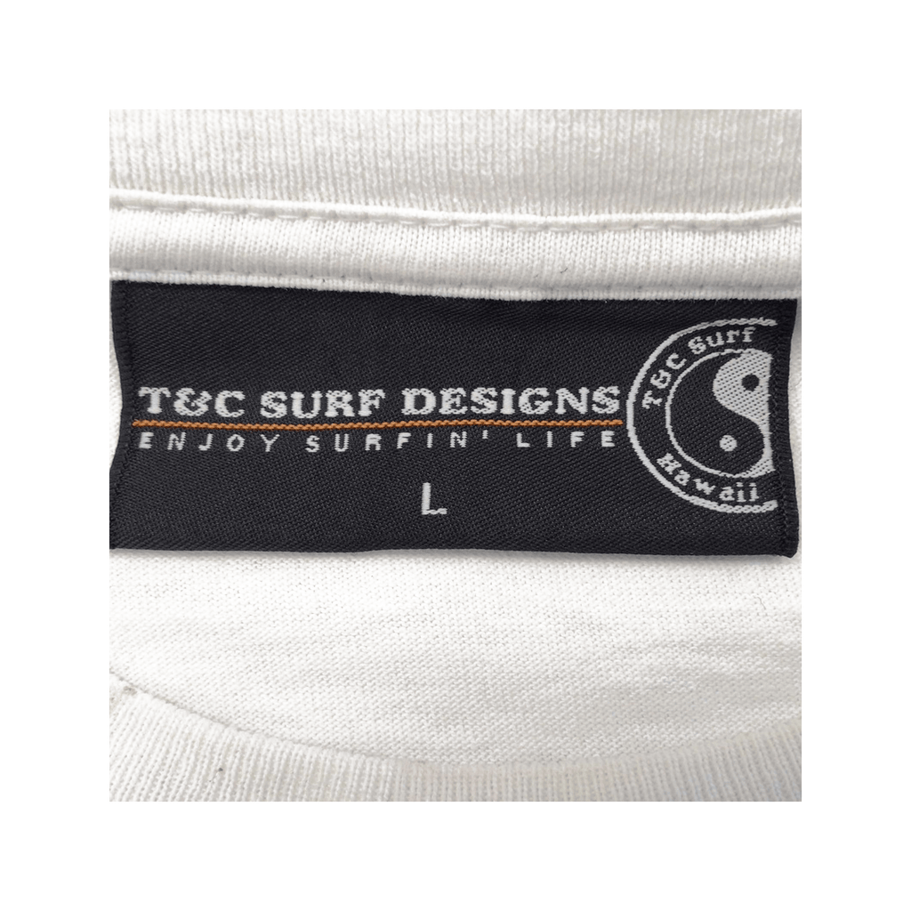 T&C Surf Men's Y2K Dragon Logo Short Sleeve T Shirt White L