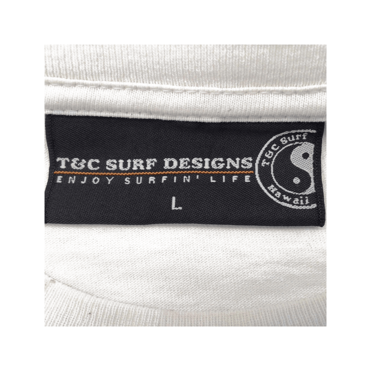 T&C Surf Men's Y2K Dragon Logo Short Sleeve T Shirt White L