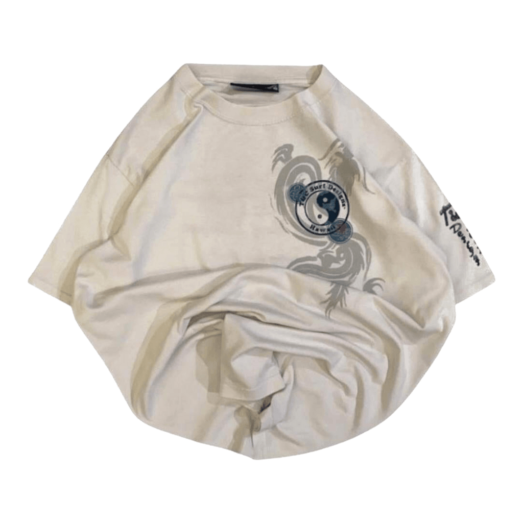 T&C Surf Men's Y2K Dragon Logo Short Sleeve T Shirt White L