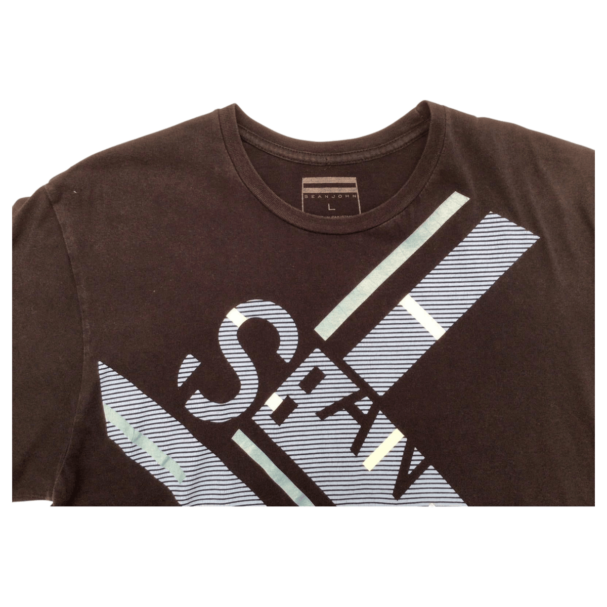 Sean John Men's Hip Hop Y2K Graphic Print T-Shirt Black L