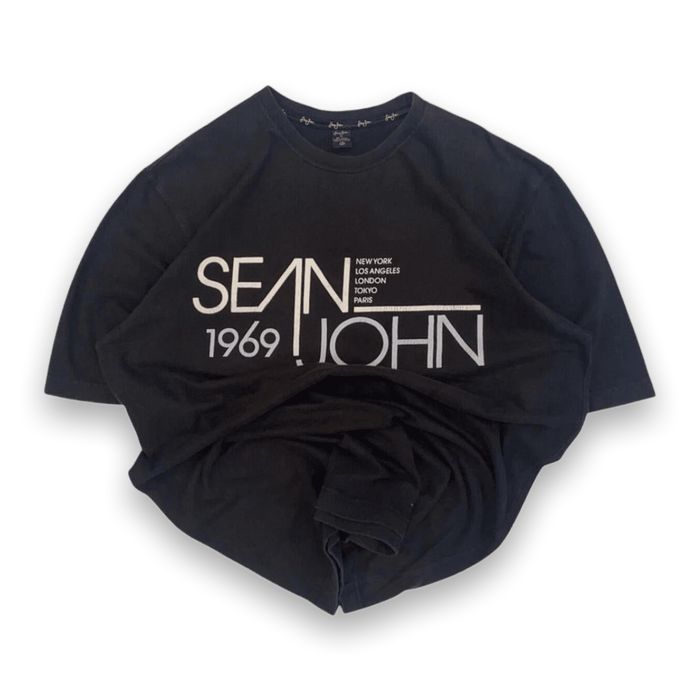 Sean John Men's Hip Hop Y2K T-Shirt Black XL