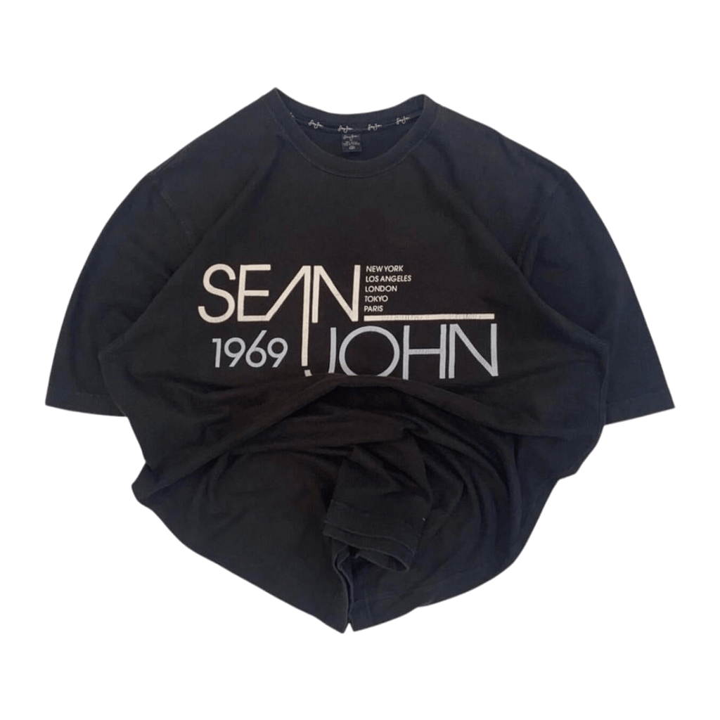 Sean John Men's Hip Hop Y2K T-Shirt Black XL