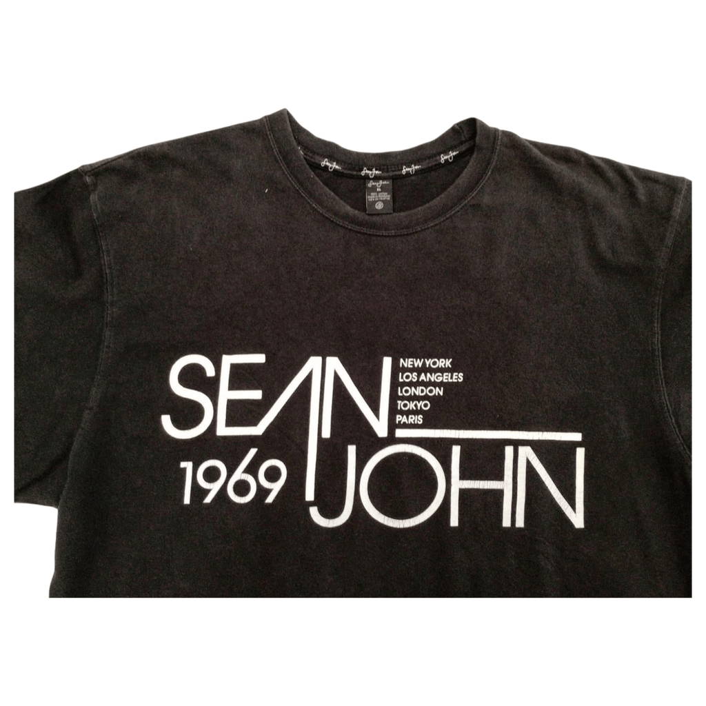 Sean John Men's Hip Hop Y2K T-Shirt Black XL