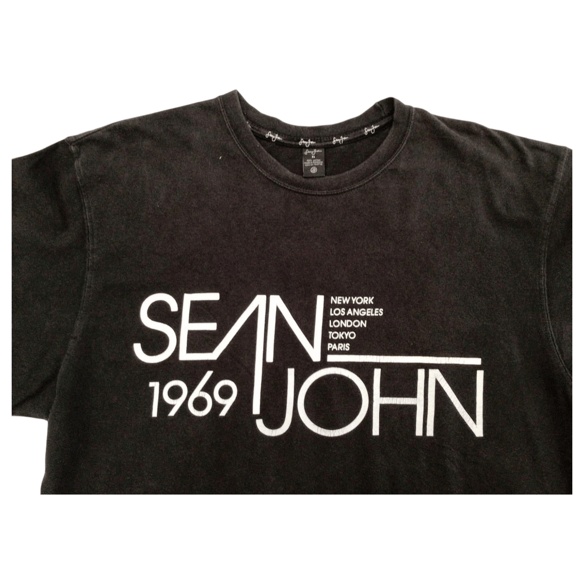 Sean John Men's Hip Hop Y2K T-Shirt Black XL