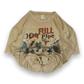 Med Men's Full Pipe 1990's Skateboard Graphic Short Sleeve T Shirt Beige M