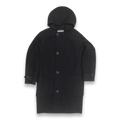 Lemaire X Uniqlo Women's Wool Blend Hooded Overcoat Black L