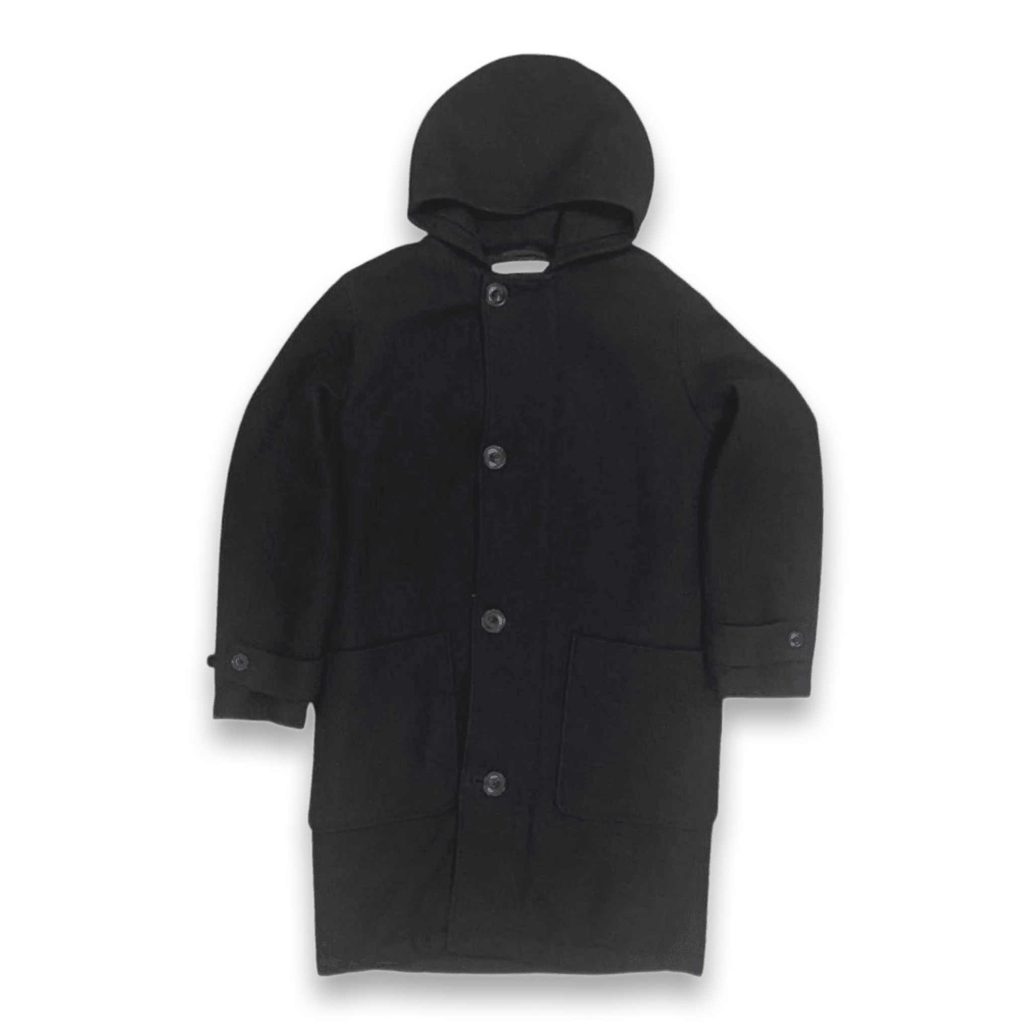 Lemaire X Uniqlo Women's Wool Blend Hooded Overcoat Black L
