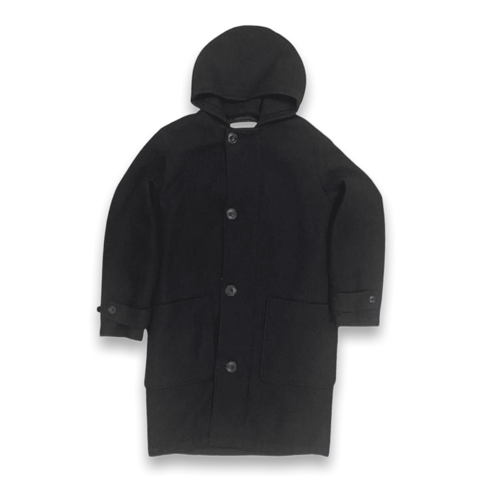 Lemaire X Uniqlo Women's Wool Blend Hooded Overcoat Black L
