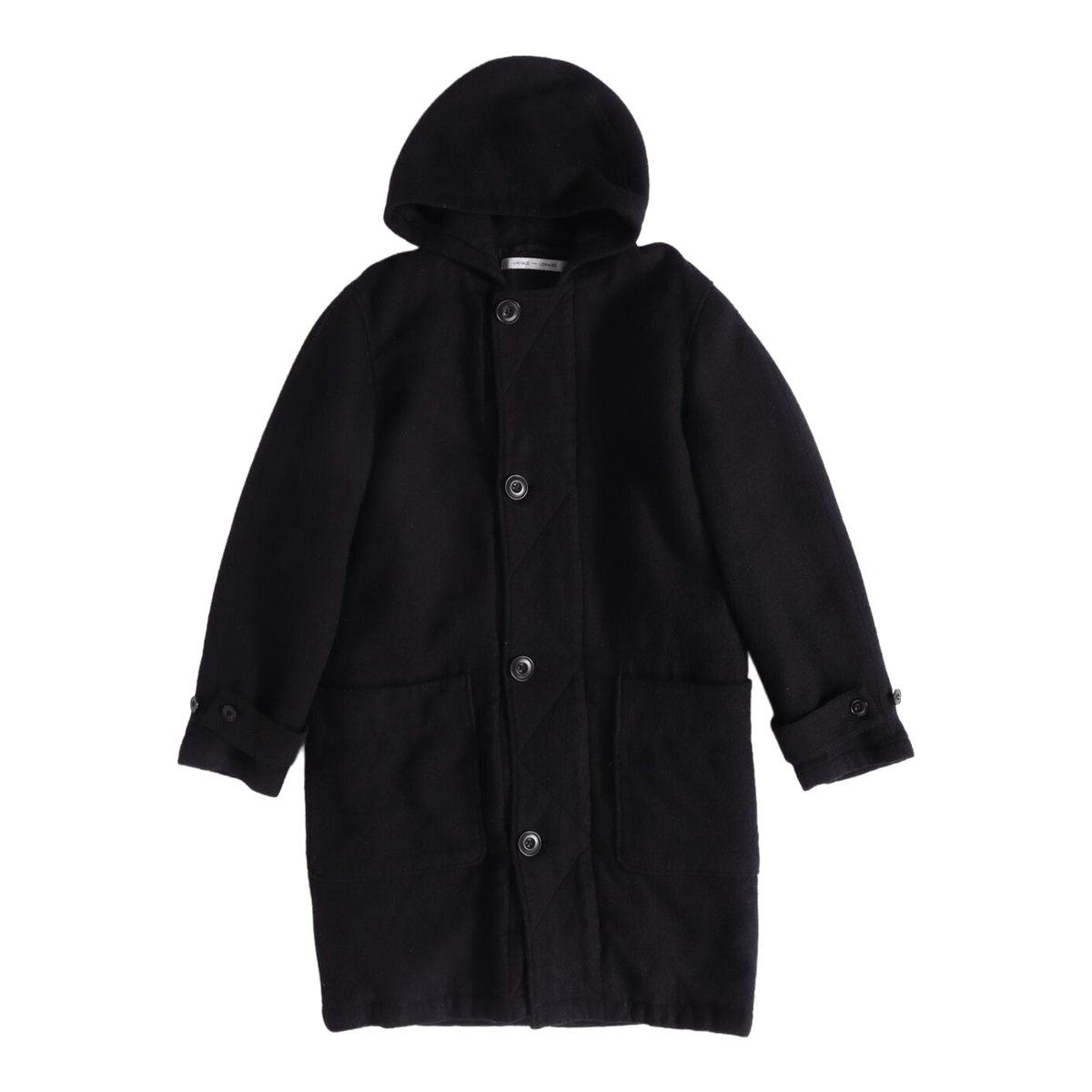 Lemaire X Uniqlo Women's Wool Blend Hooded Overcoat Black L