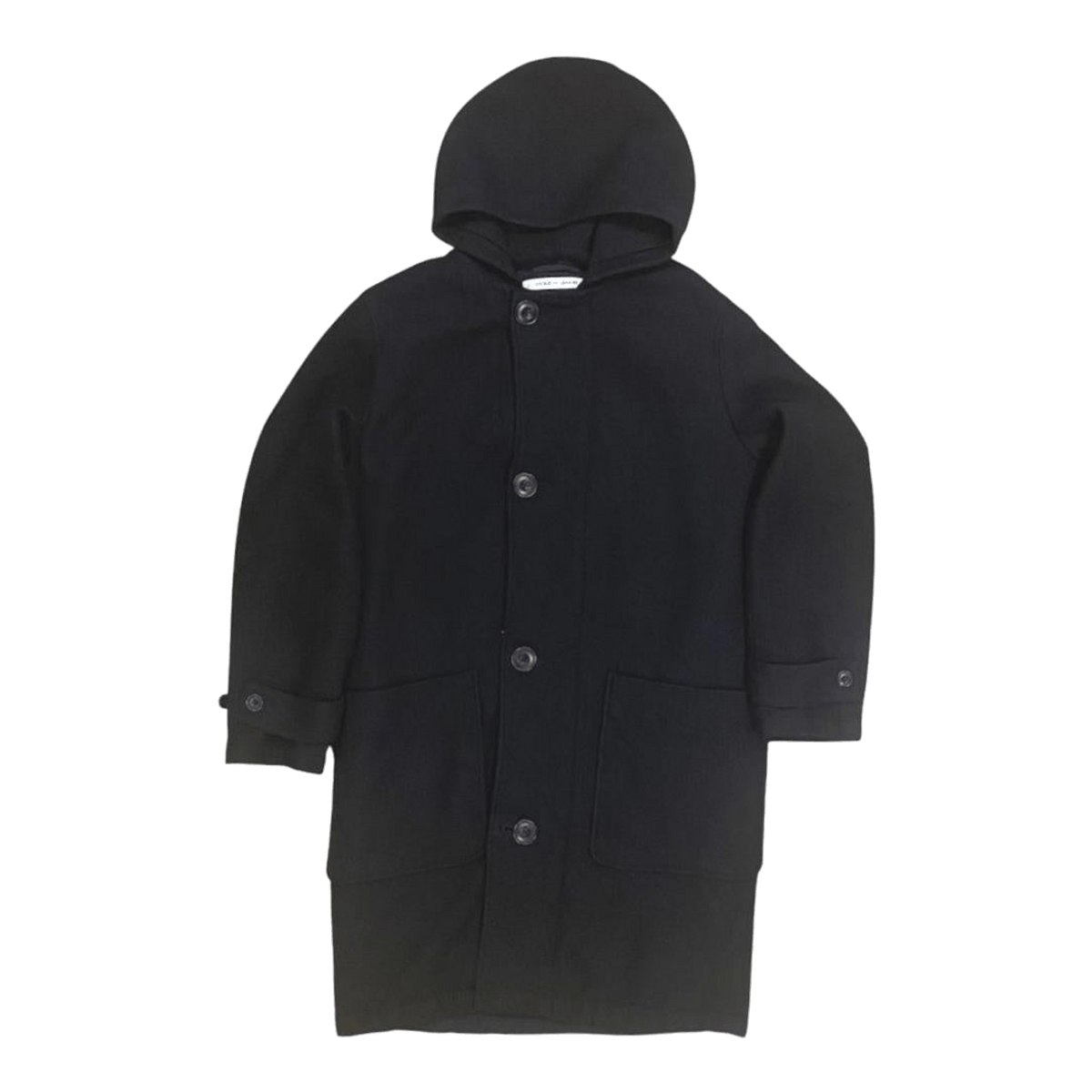 Lemaire X Uniqlo Women's Wool Blend Hooded Overcoat Black L