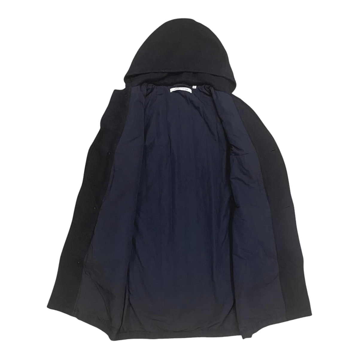 Lemaire X Uniqlo Women's Wool Blend Hooded Overcoat Black L