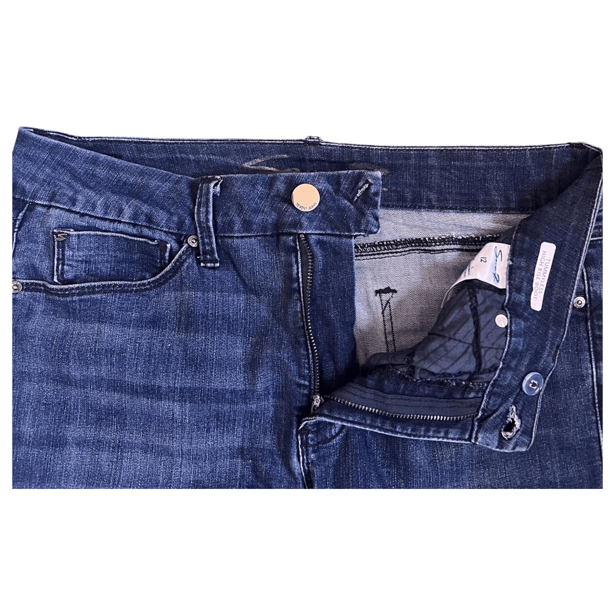 SEVEN7 High Rise Bootcut Denim Jeans Blue Women’s UK 12