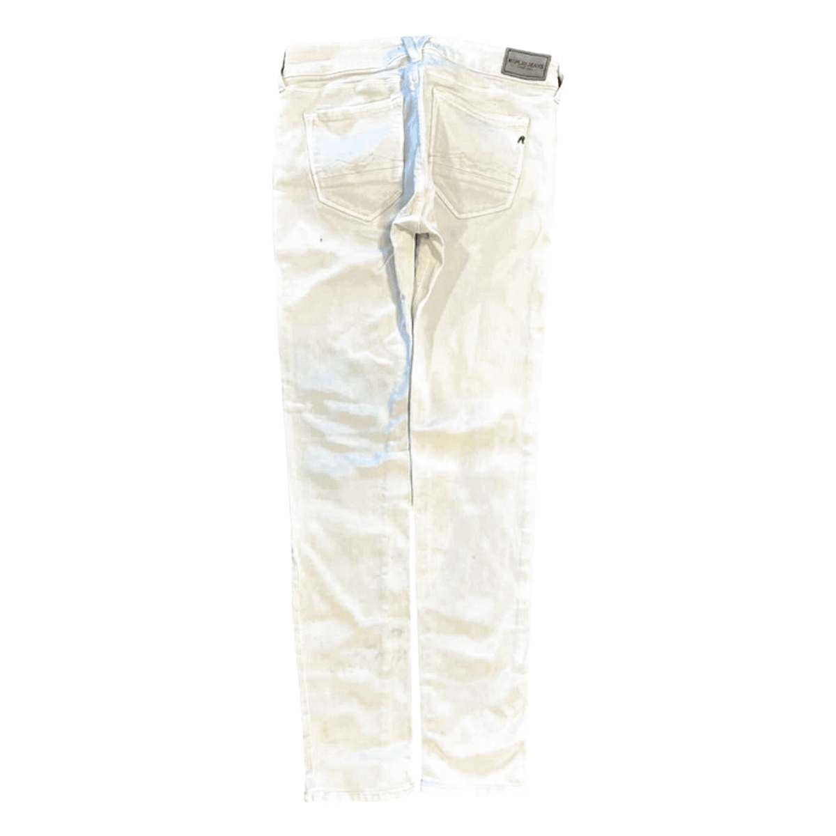 Replay 00s Indie Sleaze Zipper Pocket Skinny Denim Jeans White 4