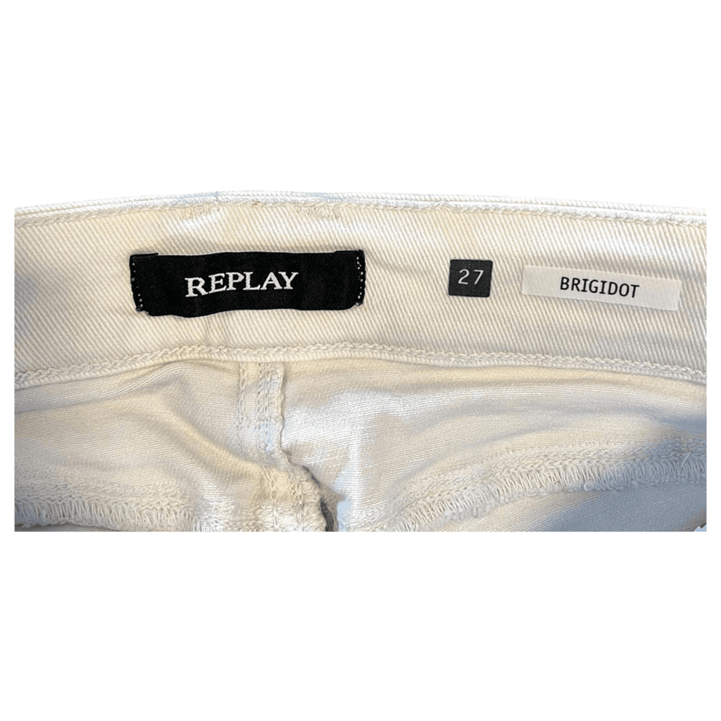 Replay 00s Indie Sleaze Zipper Pocket Skinny Denim Jeans White 4