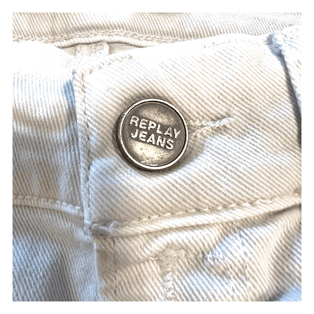 Replay 00s Indie Sleaze Zipper Pocket Skinny Denim Jeans White 4
