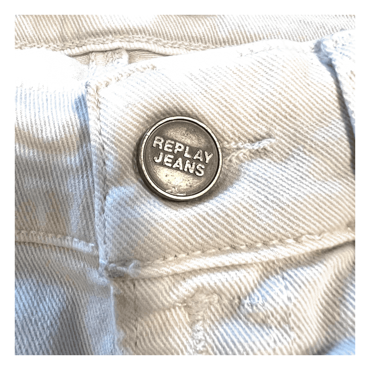 Replay 00s Indie Sleaze Zipper Pocket Skinny Denim Jeans White 4