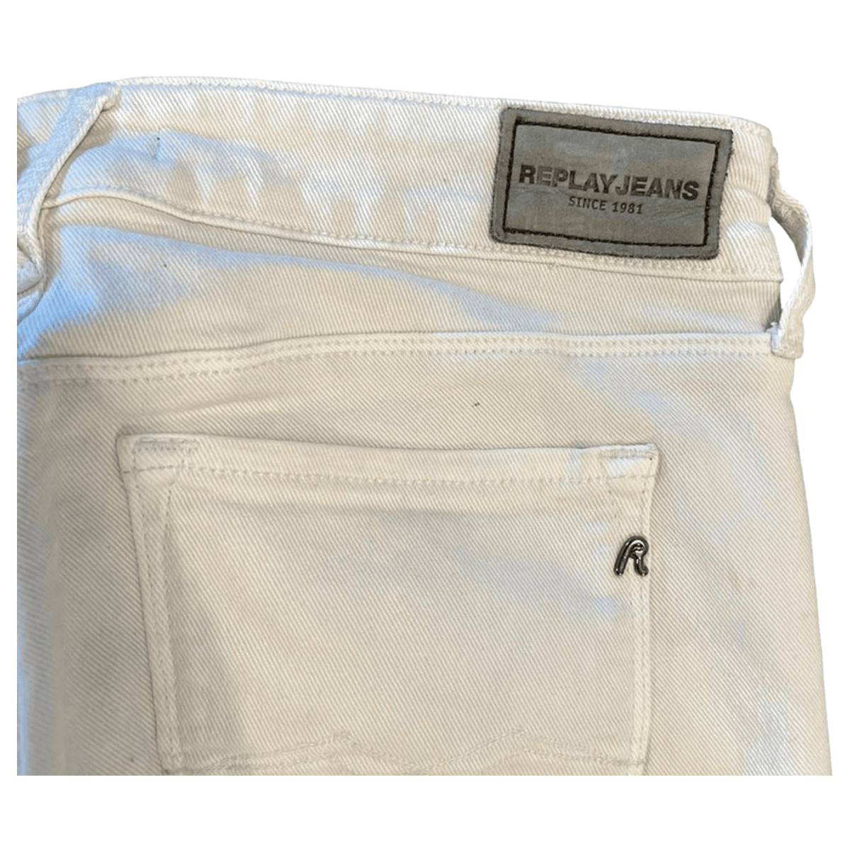 Replay 00s Indie Sleaze Zipper Pocket Skinny Denim Jeans White 4